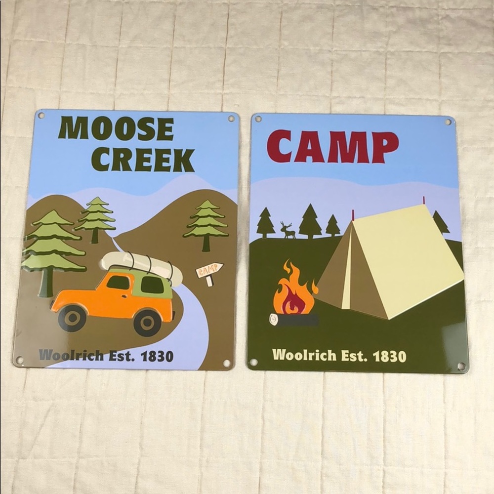 Woolrich - Moose Creek & Camp Metal Signs